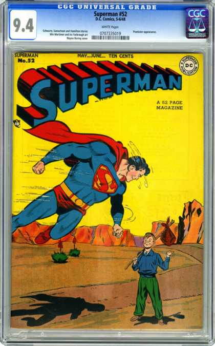 CGC Graded Comics - Superman #52 (CGC) - May June Ten Cents - No 52 - A 52 Page Magazine - 94 - Hitchhiker