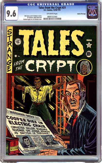 CGC Graded Comics - Tales from the Crypt #21 (CGC) - Tales From The Crypt - Eccomics - Starnge - Cooper Dies In Electric Chair - 96