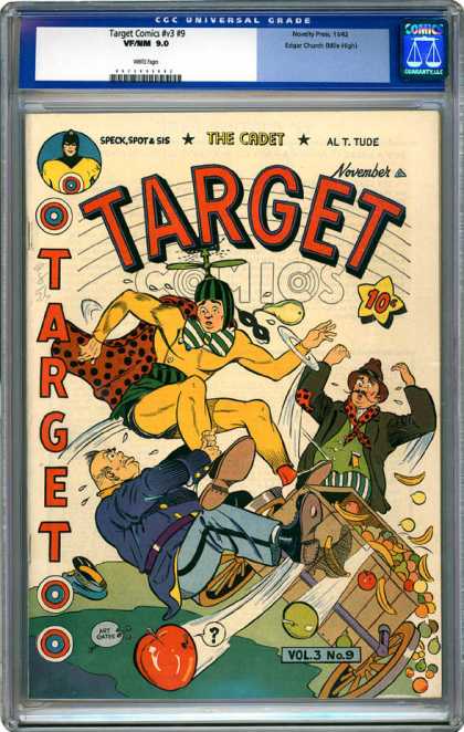 CGC Graded Comics - Target Comics #v3 #9 (CGC) - Target - The Cadet - Fruit Car - Crash - Policeman