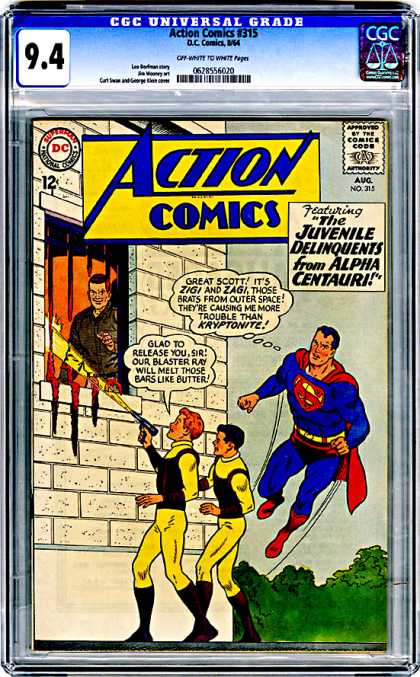 CGC Graded Comics - Action Comics #315 (CGC) - Superman - Great Scott - Blaster Ray - Prison - Juvenile Delinquents