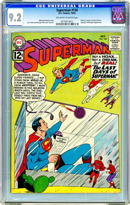 CGC Graded Comics - Superman #156 (CGC) - Superman - Wonderdog - Trapped - Superwoman - Last Will Of Superman