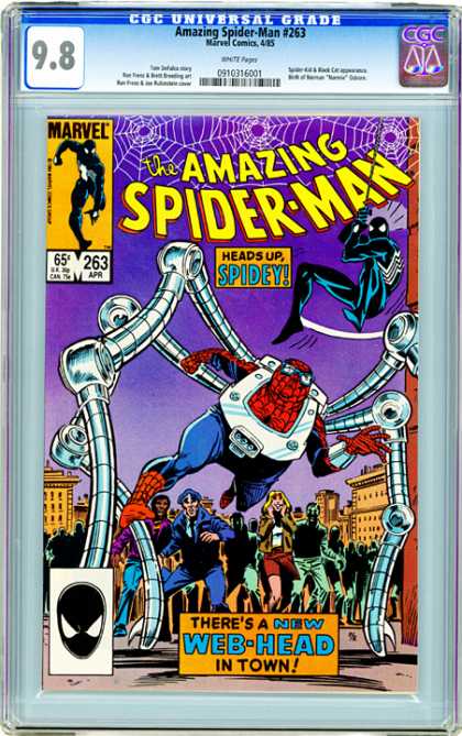 CGC Graded Comics - Amazing Spider-Man #263 (CGC) - Amazing Spider-man 263 - Spider-man - Heads Up Spidey - Web-head - Octopus
