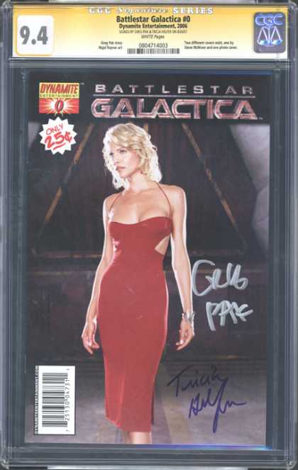 CGC Graded Comics - Battlestar Galactica #0 (CGC) - Special Edition - Autographed - 25 Cents - Dress - Lady