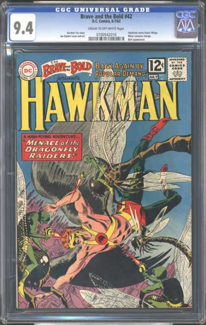 CGC Graded Comics - Brave and the Bold #42 (CGC) - Hawkman - Menace Of The Dragonfly Raiders - Wings - City - Bugs