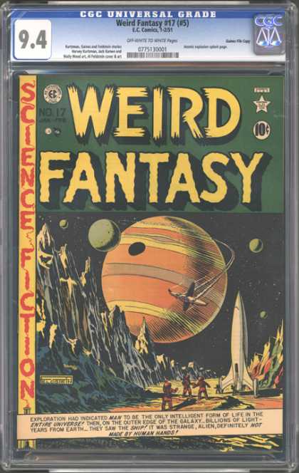 CGC Graded Comics - Weird Fantasy #17 (#5) (CGC) - Planet - Circle - Words - Yellow - Rocket Ship