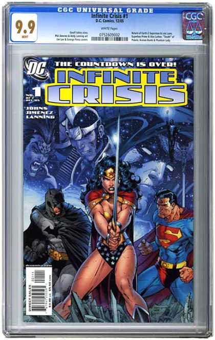 CGC Graded Comics - Infinite Crisis #1 (CGC) - Countdown Is Over - Wonder Woman - Batman - Superman - Sword