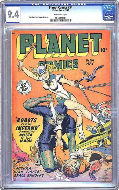 CGC Graded Comics - Planet Comics #54 (CGC) - Robots - Inferno - Mysta Of The Moon - Space Rangers - Planet