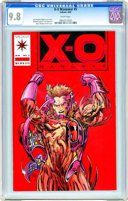 CGC Graded Comics - X-O Manowar #5 (CGC) - X-o Mandwar - Valiant - June - Pink Gloves - Muscles