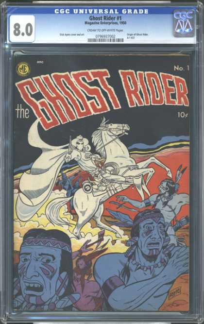 CGC Graded Comics - Ghost Rider #1 (CGC) - Ghost Horse - Indians - Gun - Cowboy - Dust