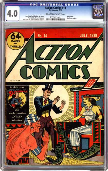 CGC Graded Comics - Action Comics #14 (CGC) - Action Comics - Superman - 64 Pages Of Thrills - Zatara - Dc Comics