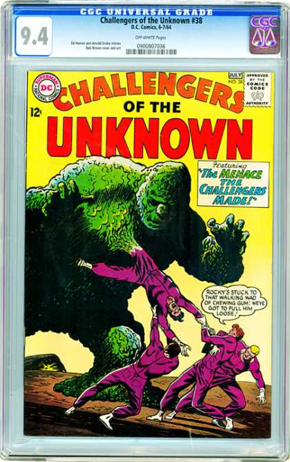 CGC Graded Comics - Challengers of the Unknown #38 (CGC) - Challengers Of The Unknown - The Menace The Challengers Made - Rocky - Walking Chewing Gum - Loose