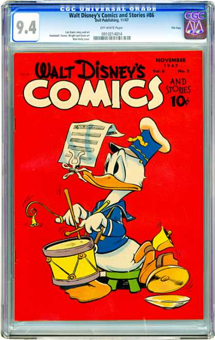 CGC Graded Comics - Walt Disney's Comics and Stories #86 (CGC) - Drums - Stricks - Duck - Chair - Walt Disneys