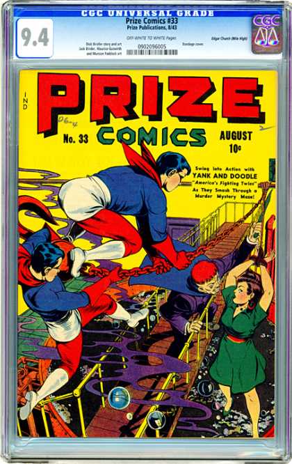 CGC Graded Comics - Prize Comics #33 (CGC) - Prize - Comics - August - Yank And Doodle - Woman