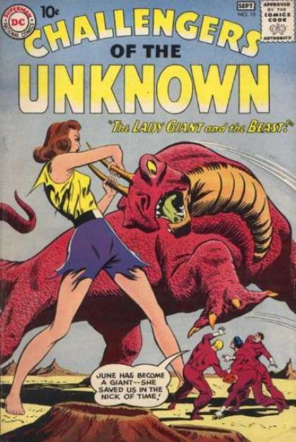 Challengers of the Unknown 15 - Lady Giant And The Beast - Dc - June - Four Men - September Issue