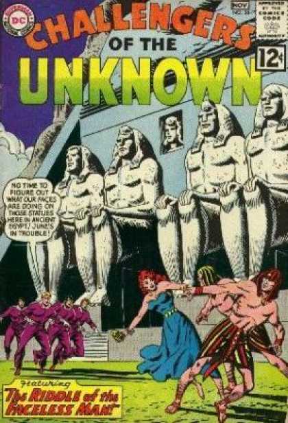 Challengers of the Unknown 28 - Statues - The Riddle Of The Faceless Man - Pyramid - November - Woman