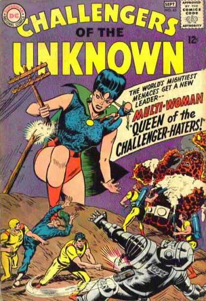 Challengers of the Unknown 45 - Woman - Wood - Fighting - Fire - Robot