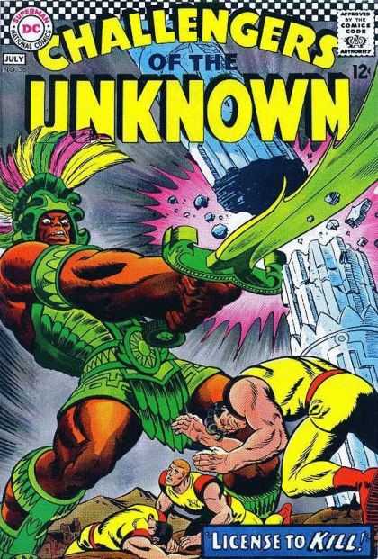 Challengers of the Unknown 56 - Sword - Dc - Yellow - Pink - Green