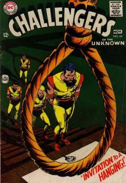 Challengers of the Unknown 64 - Noose - Wooden Steps - Hanging - Four Persons - Yellow Clothes - Joe Kubert