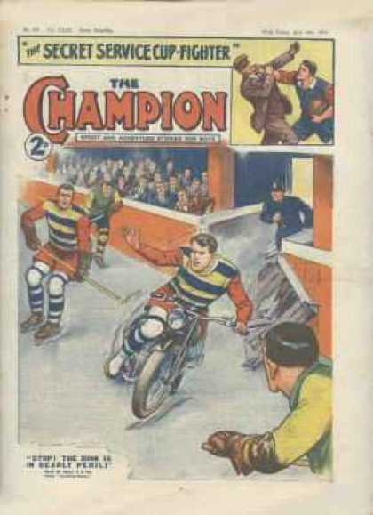 Champion 794 - Hockey Sticks - Motorcycle - Skates - Police - Crowd
