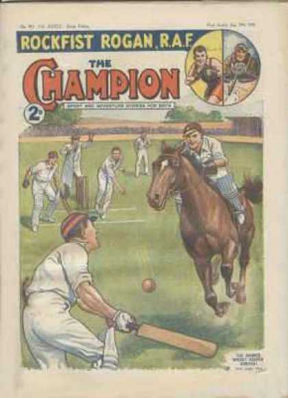 Champion 913 - Cricket Pitch - Wickets - Galloping Horse - Umpire - Cricket Ball