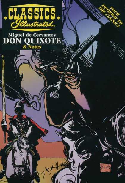 Classics Illustrated II 9 - Miguel De Cervantes - Don Quixote - Your Doorway To The Classics - Windmill - Donkey