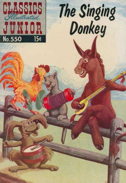 Classics Illustrated Junior - The Singing Donkey - Donkey - Banfo - Rooster - Cat - The Singing Donkey