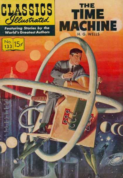 Classics Illustrated - The Time Machine - Man - Stars - Levers - Circles - Cage