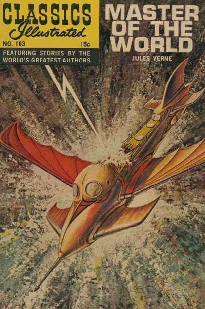Classics Illustrated - Master of the World - Master Of The World - Worlds Greatest Authors - Spaceship - Jules Verne - Lightning