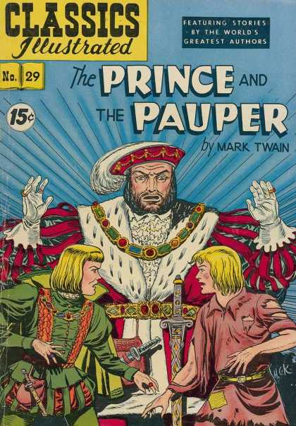 Classics Illustrated - The Prince and the Pauper - The Prince And The Pauper - Mark Twain - King - Sword - Daggers