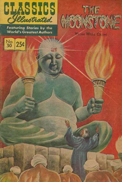Classics Illustrated - The Moonstone - William Wilkie Collins - The Moonstone - No 30 - Buddha - Torches