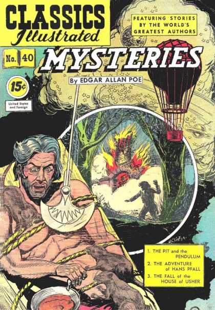 Classics Illustrated - Mysteries by Edgar Allan Poe - Mysteries - Edgar Allan Poe - The Pit And The Pendulum - The Adventure Of Hans Pfall - The Fall Of The House Of Usher