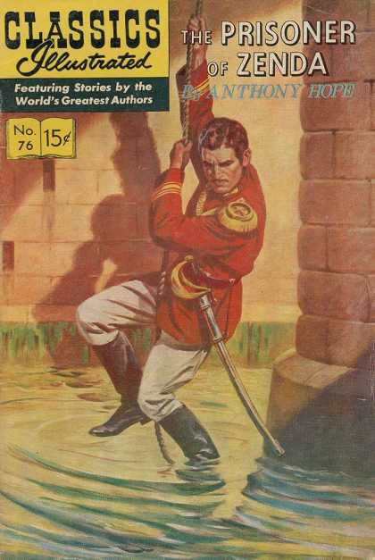 Prison - Man - Sword - Water - Book Classics Illustrated - The Prisoner of Zenda - Prison - Man - Sword - Water - Book