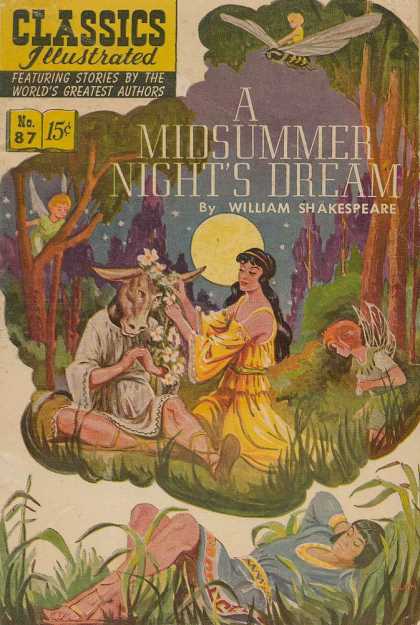 Classics Illustrated - A Midsummer Night's Dream - A Midsummer Nights Dream - William Shakespeare - Fairies - Moon - Maiden