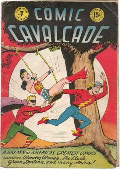 Comic Cavalcade 7 - Summer Issue - 15 Cents - Superhero - Wonder Woman - Swing