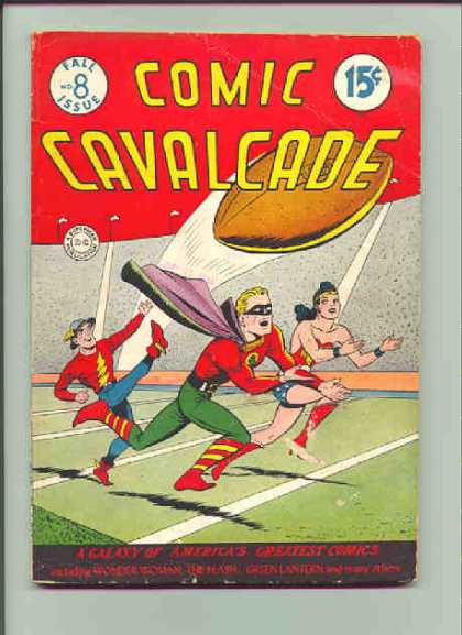 Comic Cavalcade 8 - Football - Wonder Woman - Stadium - Yardline - The Flash
