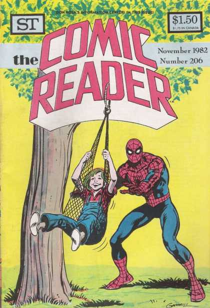 Comic Reader 206 - Spiderman - One Little Girl - Under The Tree - Enjoying - Yellow Color