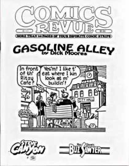 Comics Revue 132 - Gasoline Alley - Dick Moores - In Front Of Th Ritzy Cafe - Steve Canyon - Buzsawyer