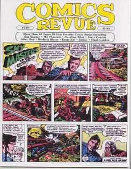 Comics Revue 159 - Sky Masters - Comic Strip On Front Cover - Man Driving On Front - Revue Of Comic Books - Van On Front