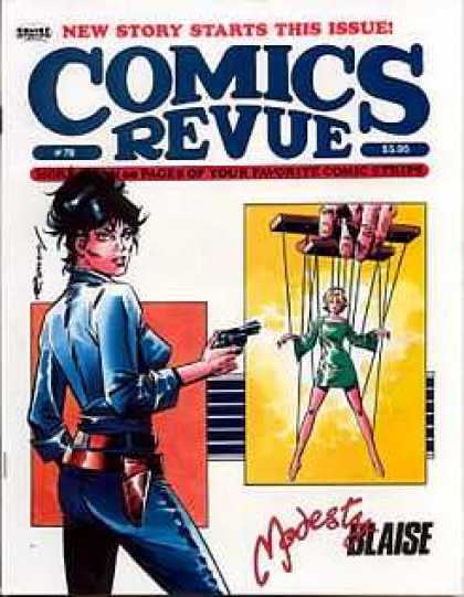 Comics Revue 78 - Modest Blaise - String Puppet - Gun - Woman In Blue - Hand