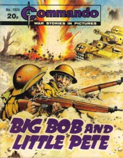 Commando 1824 - War Stories In Pictures - Tank - Guns - Explosion - Bib Bob And Little Pete