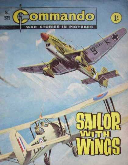 Commando 239 - Plane - War Stories In Pictures - Sailor With Wings - Machinegun - Man