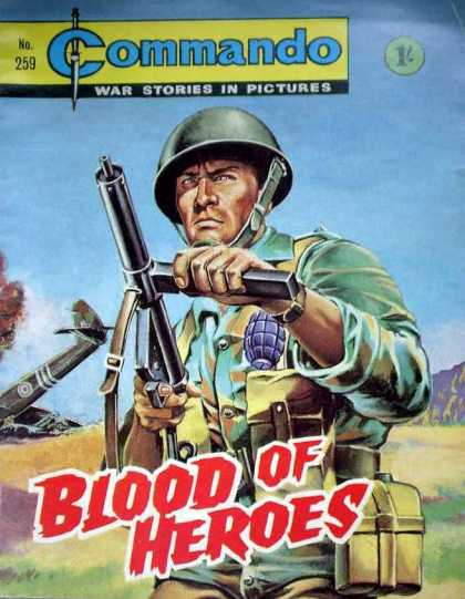 Commando 259 - Gun - War Stories In Pictures - No259 - Blood Of Heroes - Cap