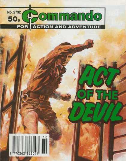 Commando 2732 - Act Of The Devil - For Action And Adventure - Knife - Burning House - No 2732