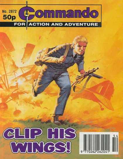 Commando 2872 - Suit - Blonde Hair - Machine Gun - Airplane Crash - Explosion