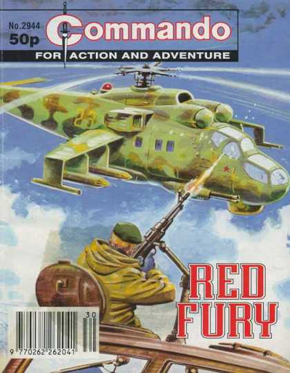 Commando 2944 - For Action And Adventure - Helicopter - Soldier - Machinegun - Red Fury