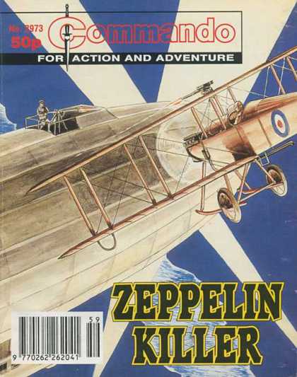 Commando 2973 - For Action And Adventure - Plane - Zeppelin - Pilot - Clauds