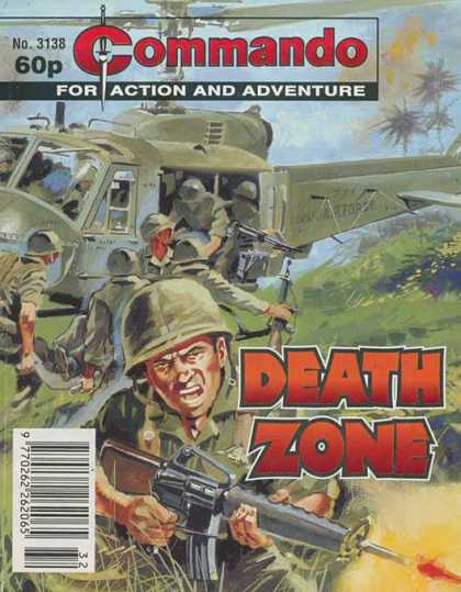 Commando 3138 - No 3138 - For Action And Adventure - Death Zone - Soldiers - Helicopter