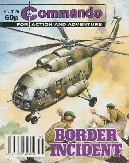 Commando 3176 - Helicopter - Soldiers - Guns - Firing - Border Incident