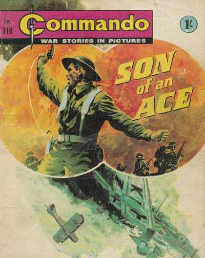 Commando 318 - Son Of An Ace - War Stories In Pictures - No 318 - Green Hat - Green Uniform