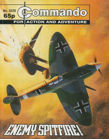 Commando 3220 - For Action And Adventure - No 3220 - Enemy Spitfiae - Fighter Planes - 65p
